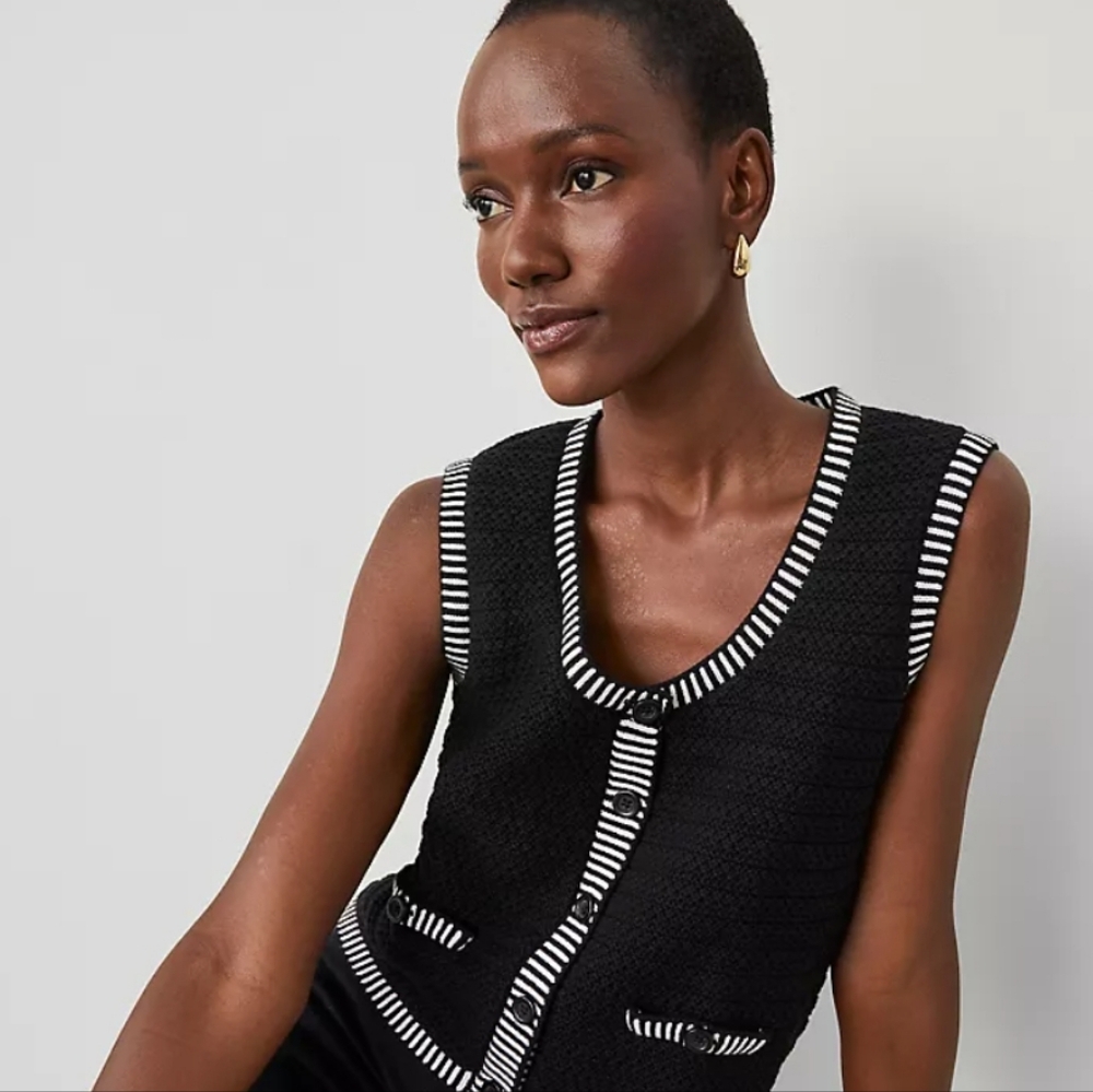 ANN TAylor Geo Sweater Vest